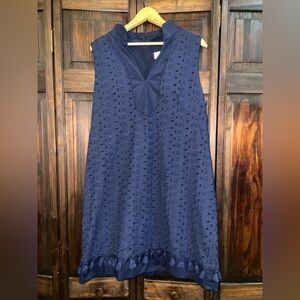 Eliza J Midnight Blue Eyelet‎ Dress